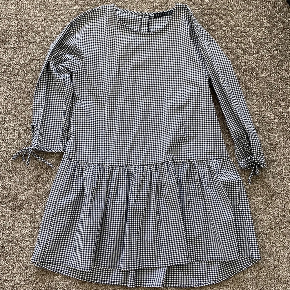 Navy checked dress